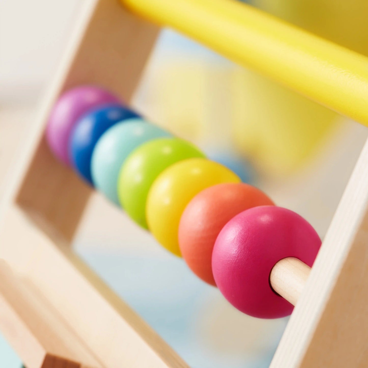Tiny Land Premium Natural Wooden Activity Walker baby walker with colorful beads on wood frame on Tampa Home & Garden Store