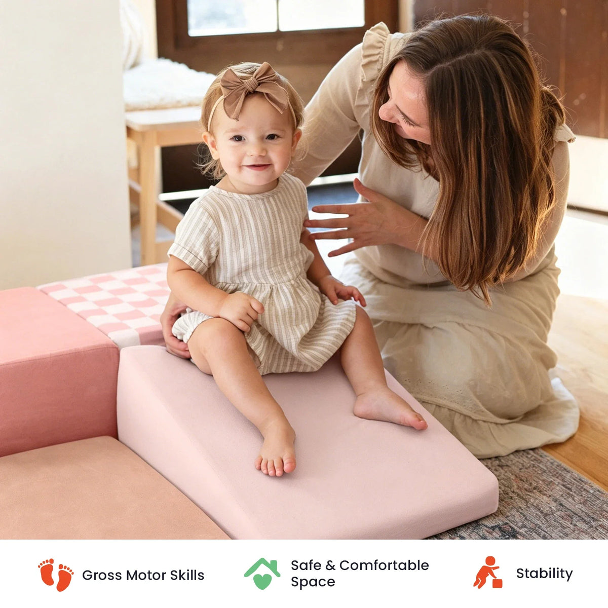 Tiny Land PlayNest Climbing Blocks - Violet on soft pastel play mats by Tiny Land INC on Tampa Home & Garden Store