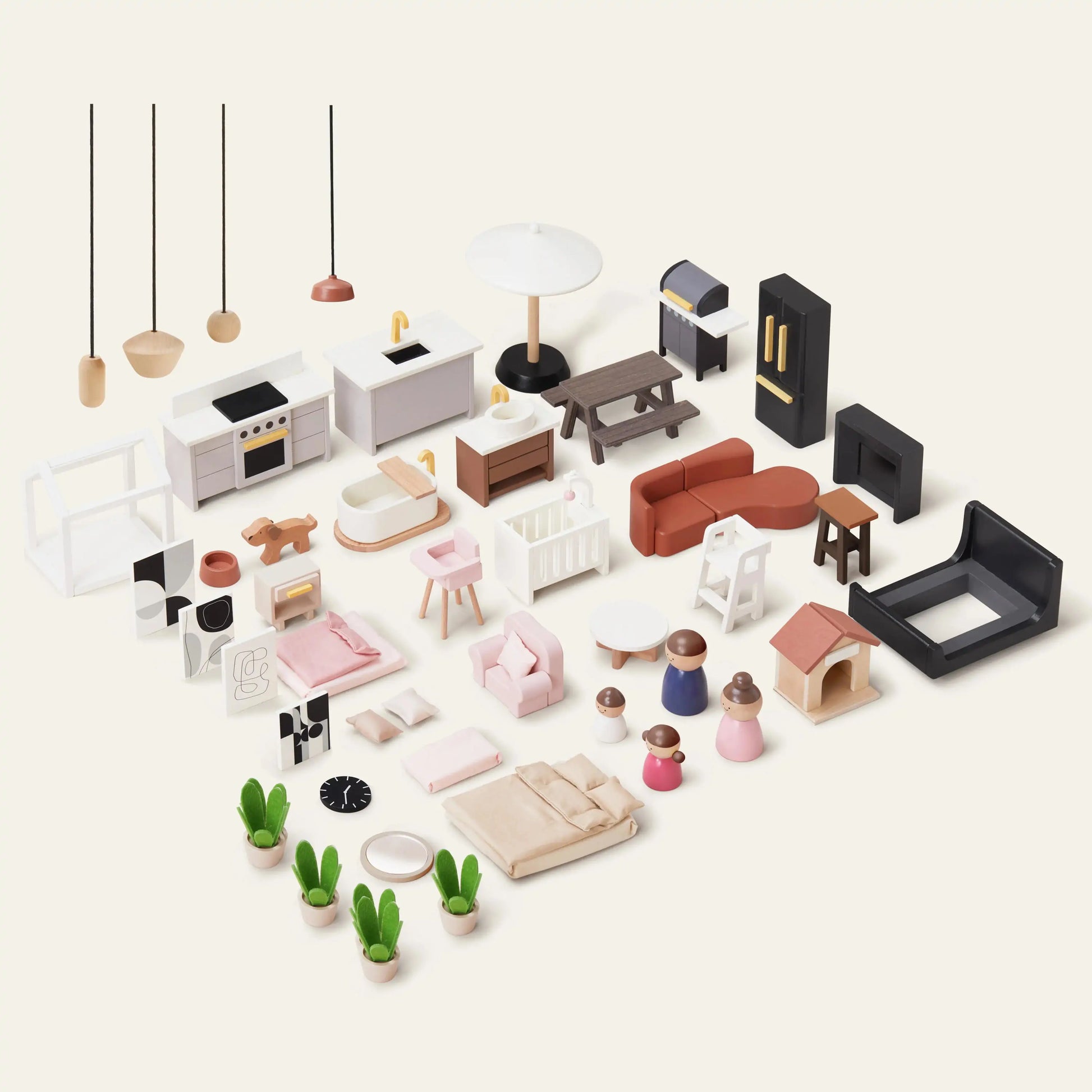 Tiny Land Sweetwood Edge Dollhouse by Tiny Land INC; white kitchen and dining set on Tampa Home & Garden Store