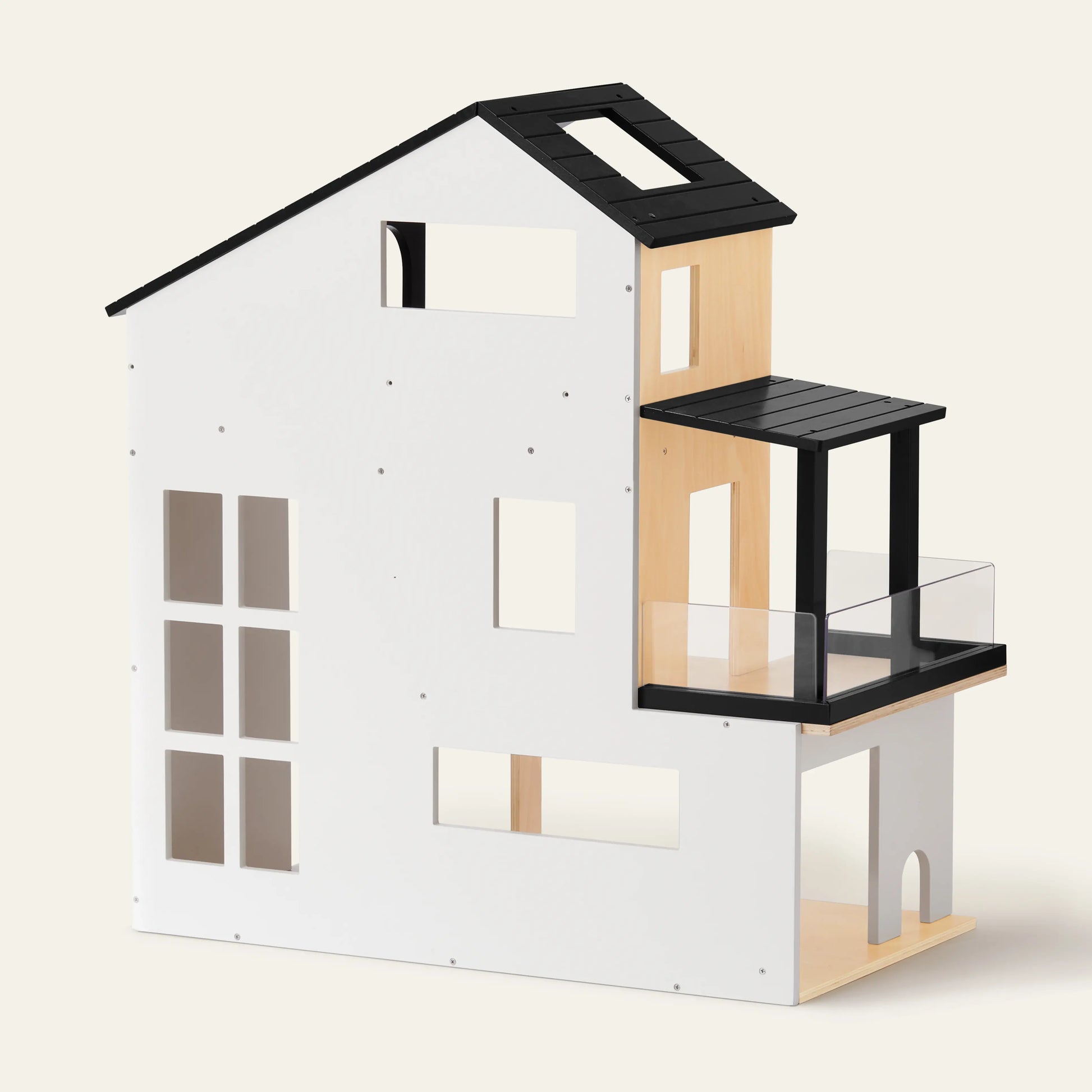 Dollhouse Tiny Land Sweetwood Edge with white walls and black roof accents on Tampa Home & Garden Store