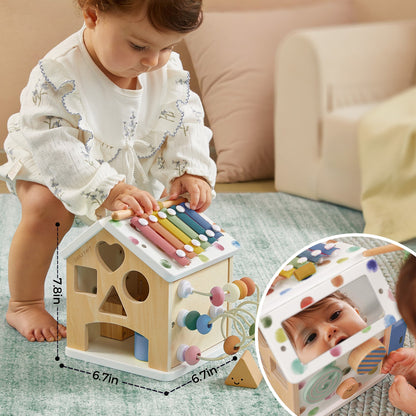 Tiny Land Cottage Activity Cube Morandi baby activity toy with colorful beads and xylophone on Tampa Home & Garden Store