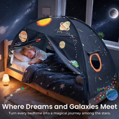 Tiny Land Versatile Kids Bed Tent & Play Tent by Tiny Land INC space-themed planets on Tampa Home & Garden Store