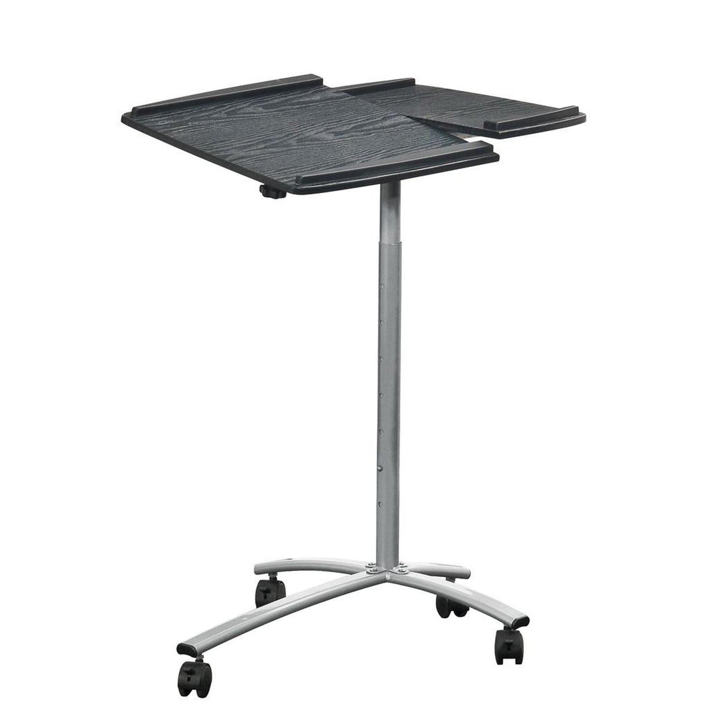 Carrito de escritorio ajustable para laptop en veta de madera grafito