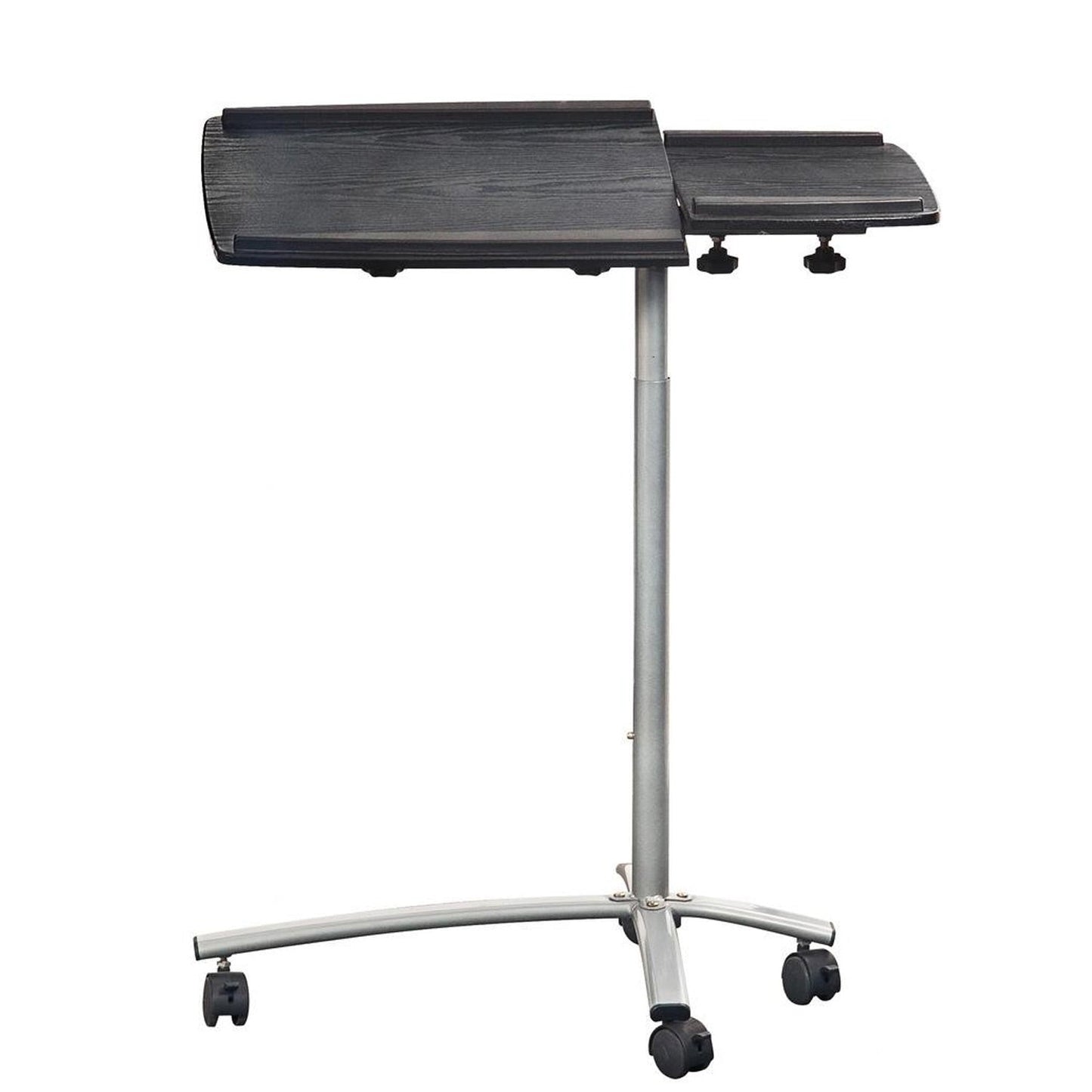 Carrito de escritorio ajustable para laptop en veta de madera grafito