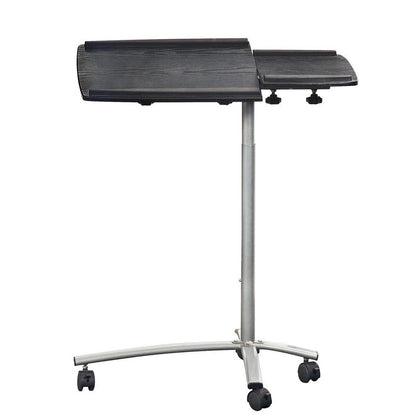 Carrito de escritorio ajustable para laptop en veta de madera grafito