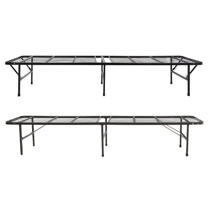 Marco de cama de plataforma de metal negro tamaño twin