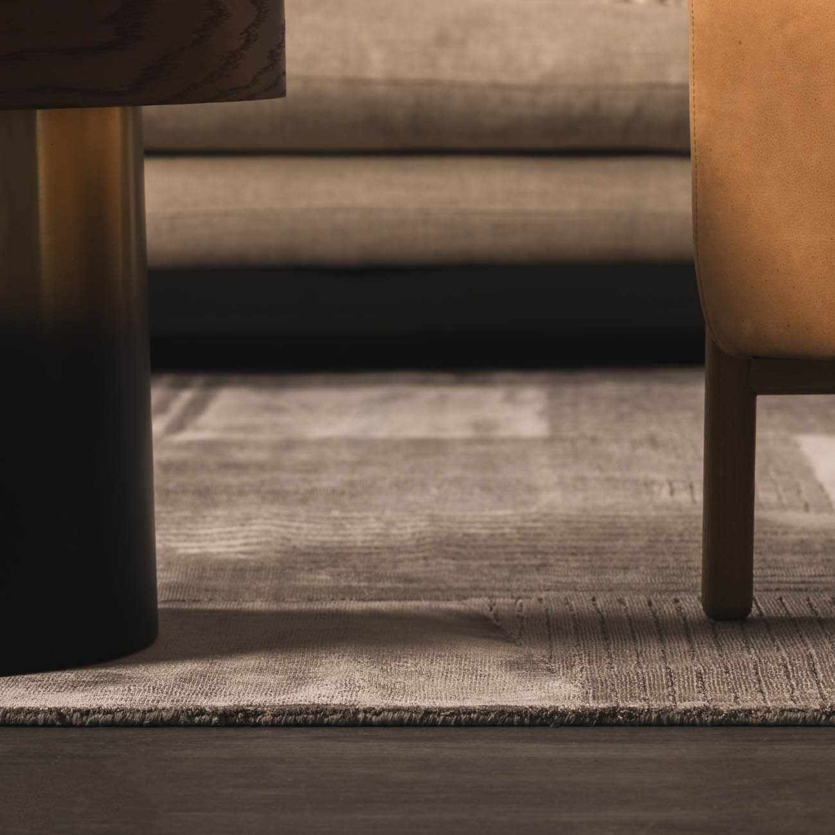 Tjode Hand Loomed Area Rug beige neutral tones under table and chair legs Boutique Rugs on Tampa Home & Garden Store