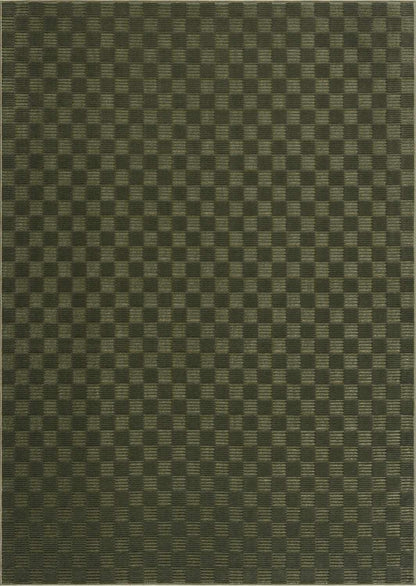 Truls 3D Checkered Washable Rug in green with olive and dark-green checkered pattern on Tampa Home & Garden Store