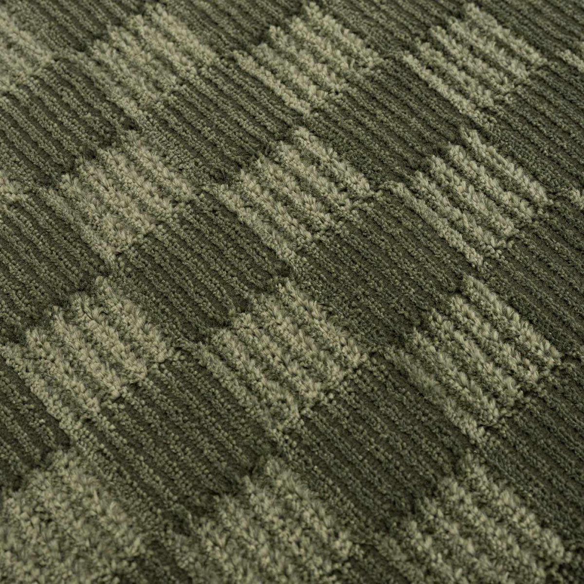 Truls 3D Checkered Washable Rug - Green olive and sage textured pile by Boutique Rugs on Tampa Home & Garden Store