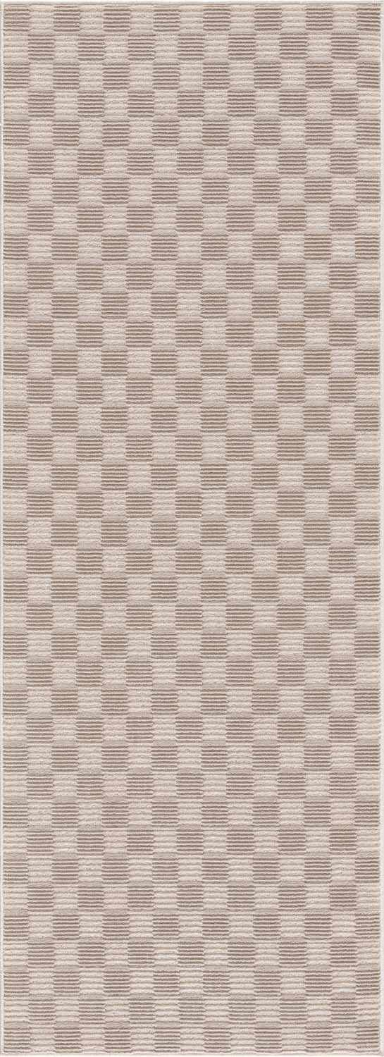 Truls 3D Checkered Washable Rug - Biscotti beige checkered texture by Boutique Rugs on Tampa Home & Garden Store