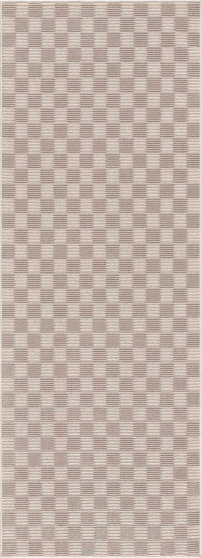 Truls 3D Checkered Washable Rug - Biscotti beige checkered texture by Boutique Rugs on Tampa Home & Garden Store