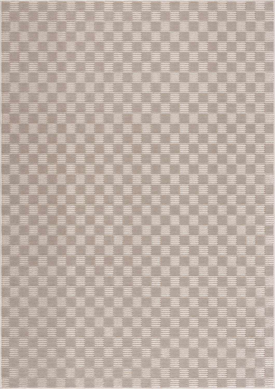 Truls 3D Checkered Washable Rug Biscotti beige checkered pattern Boutique Rugs on Tampa Home & Garden Store