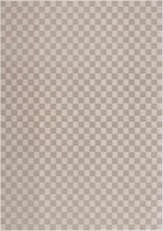 Truls 3D Checkered Washable Rug Biscotti beige checkered pattern Boutique Rugs on Tampa Home & Garden Store