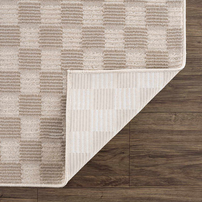 Truls 3D Checkered Washable Rug Biscotti beige checkered pattern by Boutique Rugs on Tampa Home & Garden Store
