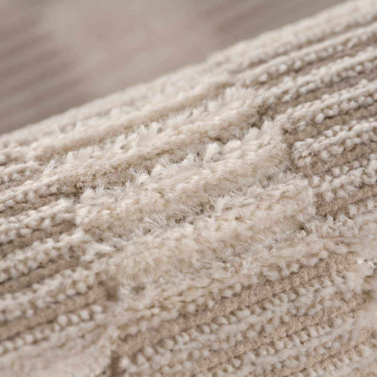 Truls 3D Checkered Washable Rug Biscotti beige shaggy pile Boutique Rugs on Tampa Home & Garden Store
