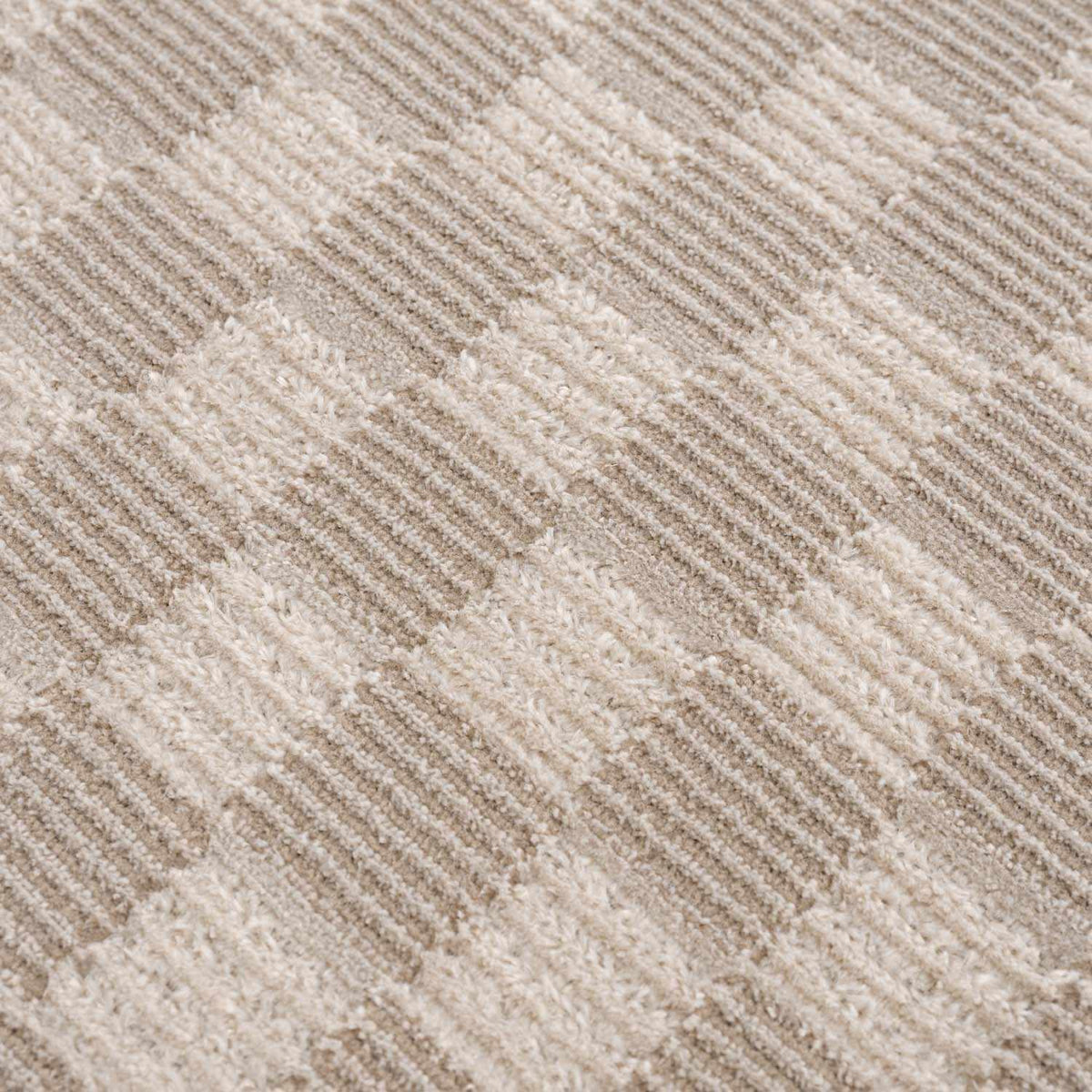 Truls 3D Checkered Washable Rug Biscotti beige textured surface by Boutique Rugs on Tampa Home & Garden Store