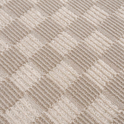 Truls 3D Checkered Washable Rug Biscotti beige textured surface by Boutique Rugs on Tampa Home & Garden Store