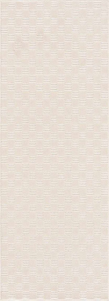 Truls 3D Checkered Washable Rug bone color with textured grid pattern on Tampa Home & Garden Store
