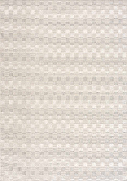 Truls 3D Checkered Washable Rug Bone beige textured pattern on Tampa Home & Garden Store
