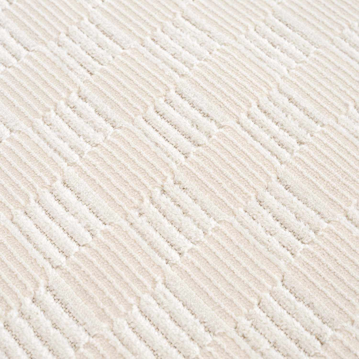 Truls 3D Checkered Washable Rug Bone color, bone-toned textured pattern by Boutique Rugs on Tampa Home & Garden Store