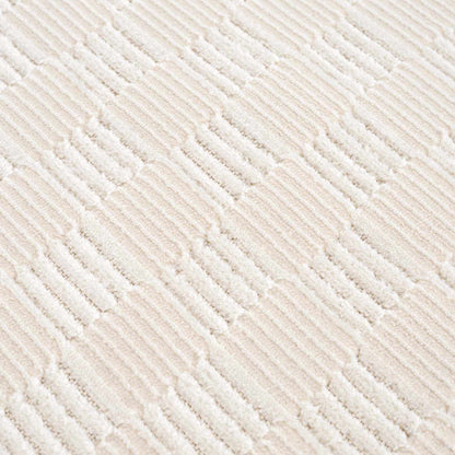 Truls 3D Checkered Washable Rug Bone color, bone-toned textured pattern by Boutique Rugs on Tampa Home & Garden Store