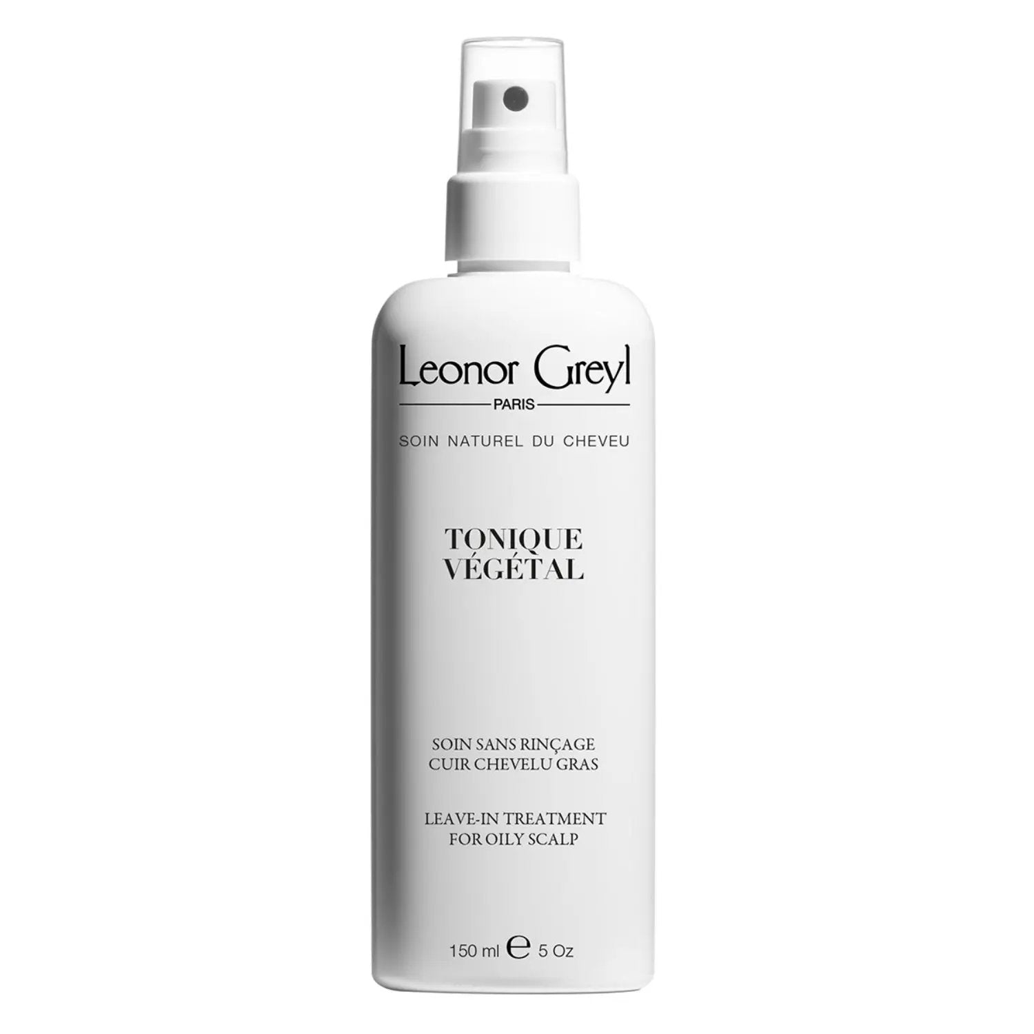 Leonor Greyl Tonique Végétal spray bottle, black logo, scalp treatment for oily hair on Tampa Home & Garden Store