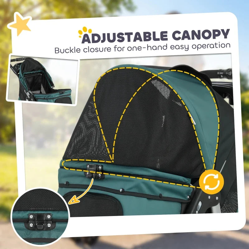 Compact All-Terrain Pet Stroller teal body with black mesh canopy by Furr Baby Gifts on Tampa Home & Garden Store