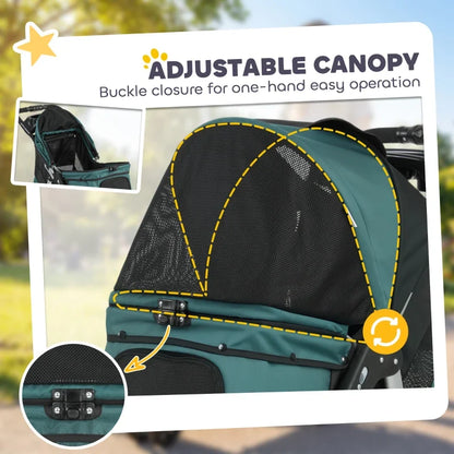 Compact All-Terrain Pet Stroller teal body with black mesh canopy by Furr Baby Gifts on Tampa Home & Garden Store
