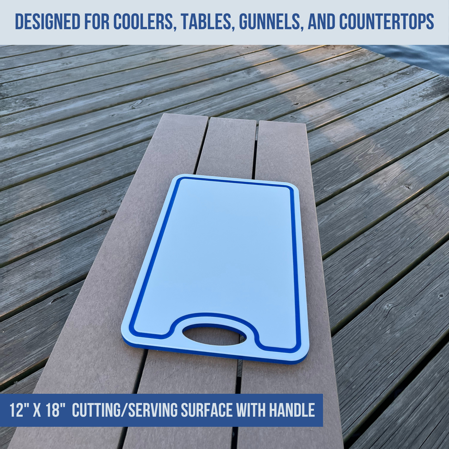 Made in the USA | Premium Cutting Board | Textured 1/2 inch HDPE UV Protected | Non-Skid or Mark Rubber Feet | Great for Boats & any Counter-top