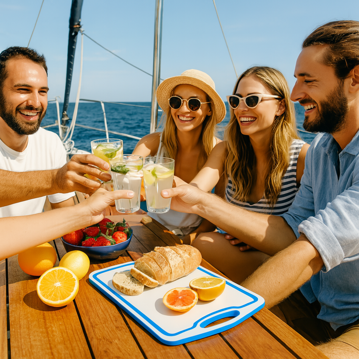 Made in the USA | Premium Cutting Board | Textured 1/2 inch HDPE UV Protected | Non-Skid or Mark Rubber Feet | Great for Boats & any Counter-top