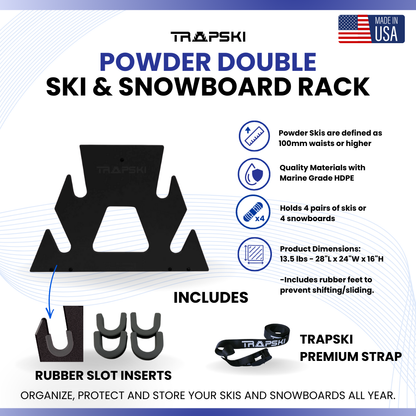 TRAPSKI POWDER QUAD Mobile Ski and Snowboard Rack - Tampa Home & Garden Store