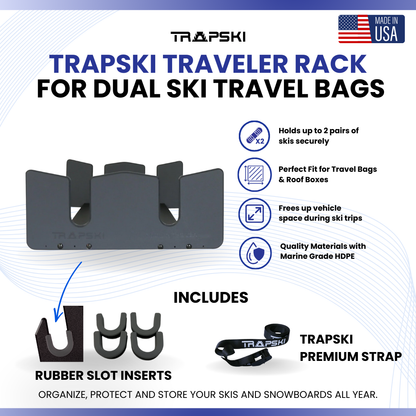 Trapski Ski Travel Bag Rack Insert and Strap