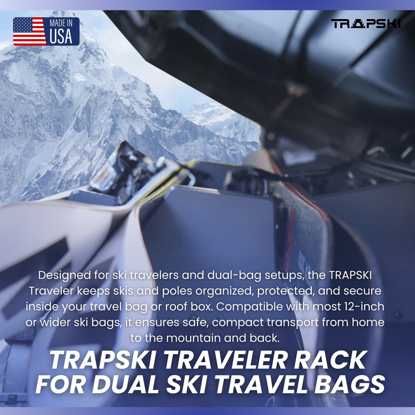 Trapski Ski Travel Bag Rack Insert and Strap
