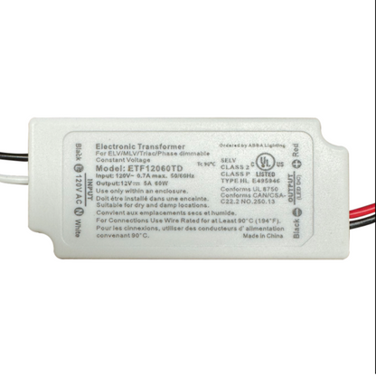 TSDCS60 – 12V 60W Transformer for LED Strip, Module and Tape Lights Residential Commercial - Tampa Home & Garden Store