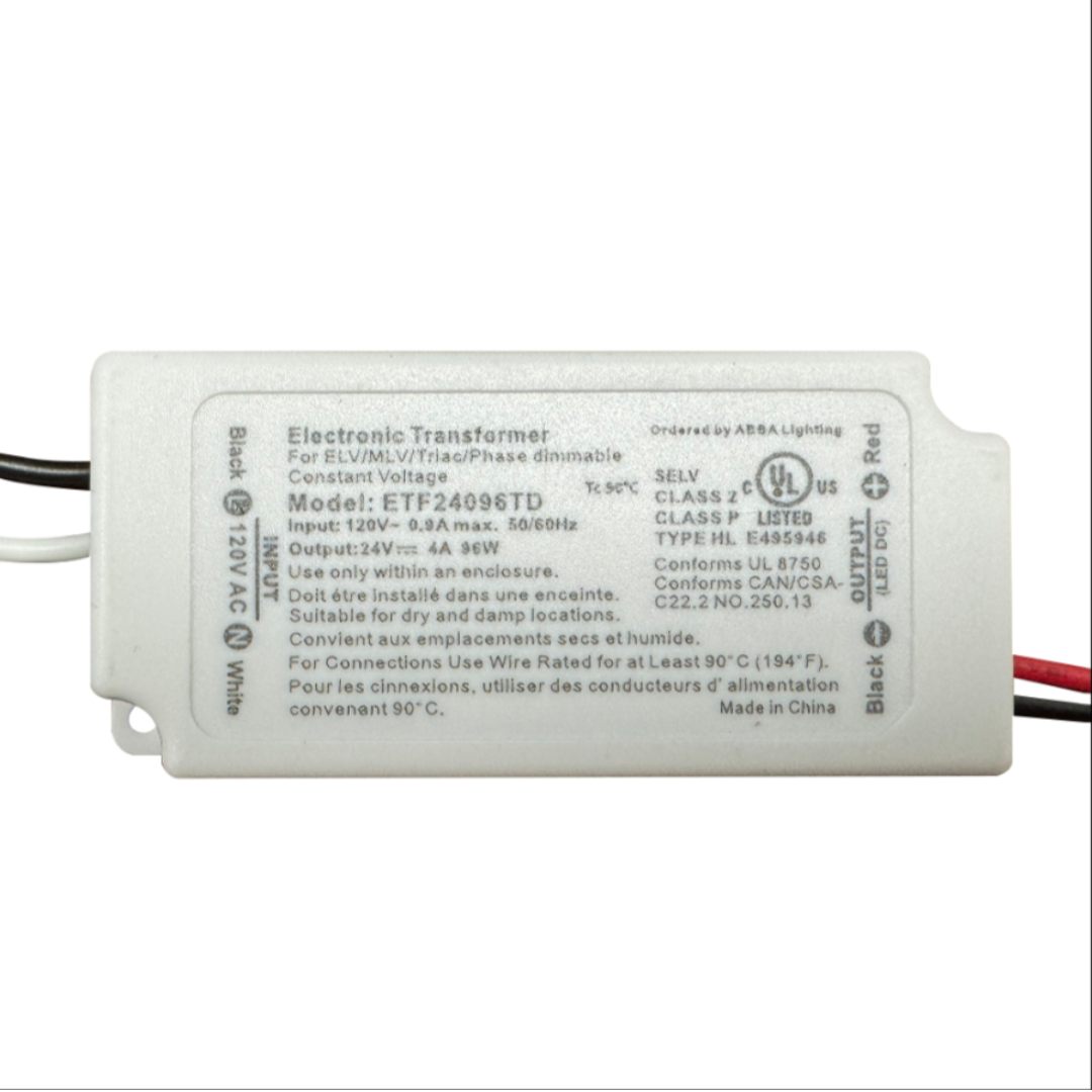 TSDCS96 – Transformador de 24 V CC y 96 W para tiras, módulos y cintas de luces LED para uso residencial y comercial