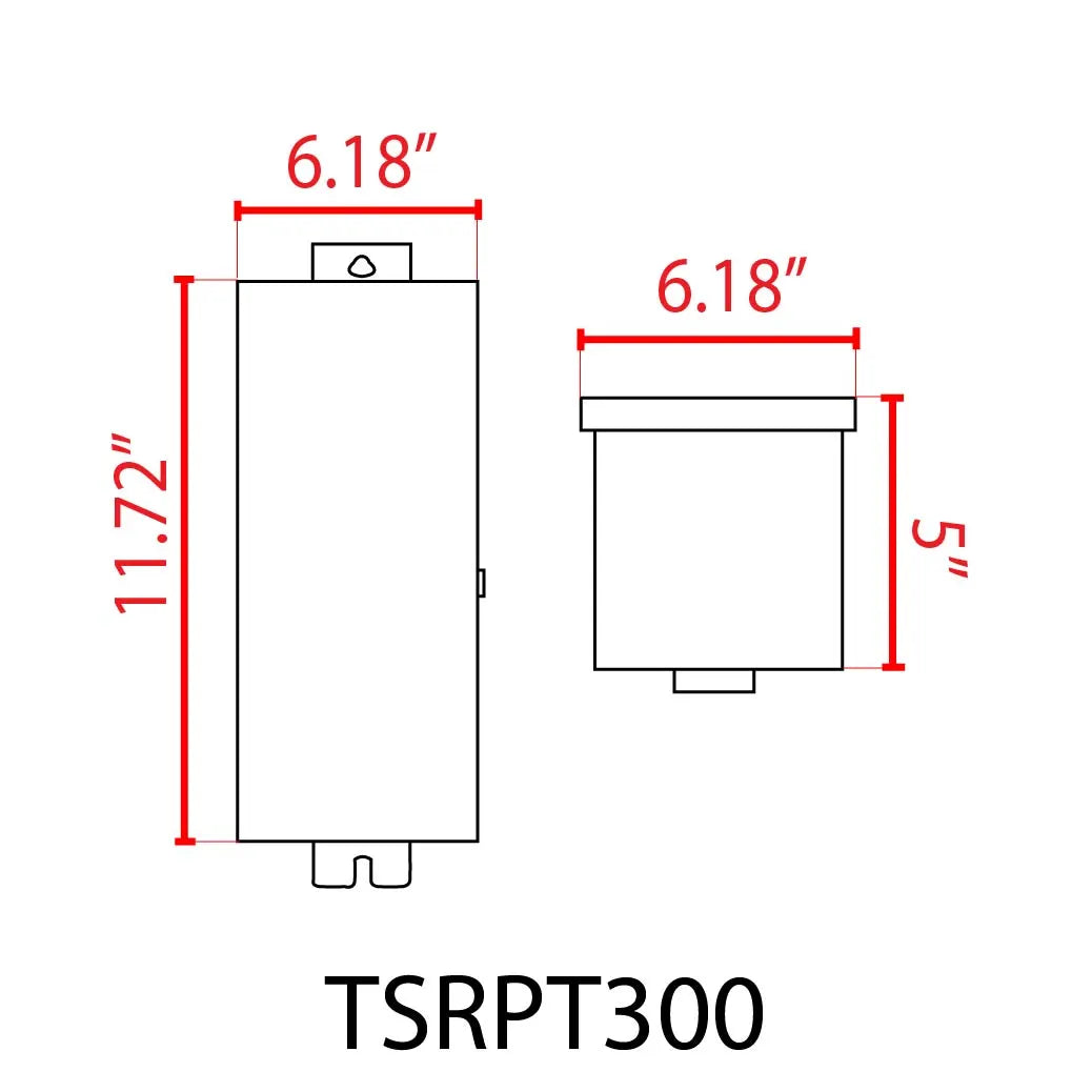 Transformador de bajo voltaje multitoma TSRPT300 de 300 W con fotocélula y temporizador manual con dial, resistente al agua IP65