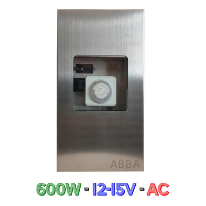 TSRPT600 600W Multi Tap Low Voltage Transformer with Photocell and Manual Dial Timer IP65 Waterproof