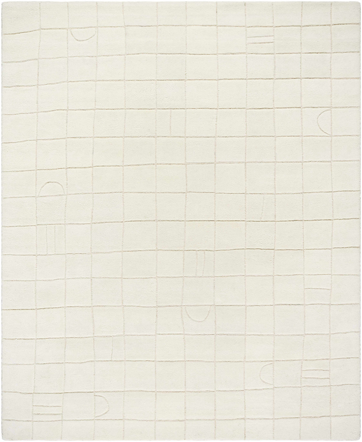 Tuuka Silver Beige Area Rug by Boutique Rugs with soft grid pattern on Tampa Home & Garden Store