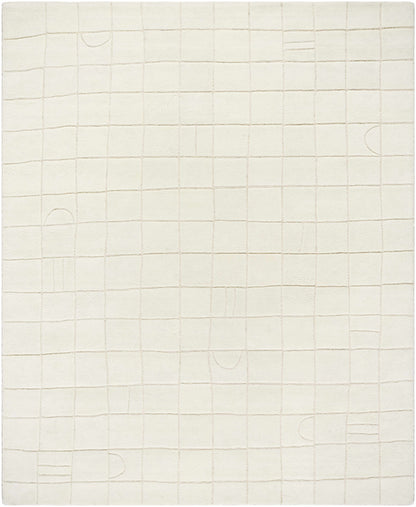 Tuuka Silver Beige Area Rug by Boutique Rugs with soft grid pattern on Tampa Home & Garden Store