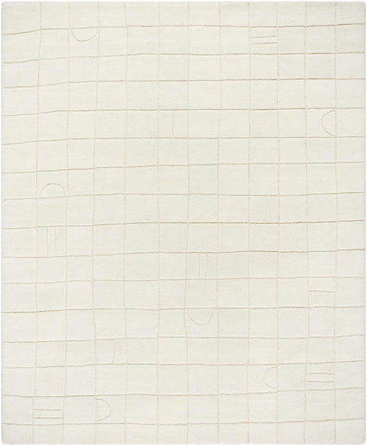 Tuuka Silver Beige Area Rug by Boutique Rugs with soft grid pattern on Tampa Home & Garden Store