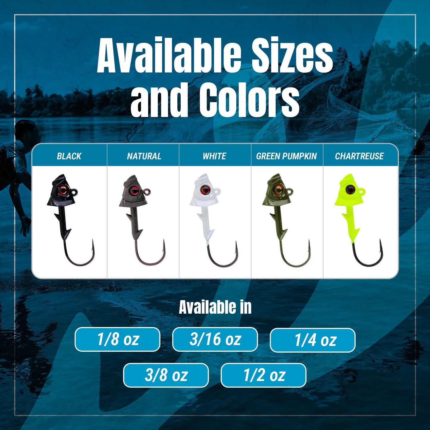 Jig Swimbait de tungsteno puro al 97 % con cabeza de pez realista - Paquete de 5 - Nuevo
