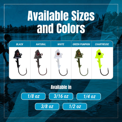 Jig Swimbait de tungsteno puro al 97 % con cabeza de pez realista - Paquete de 5 - Nuevo