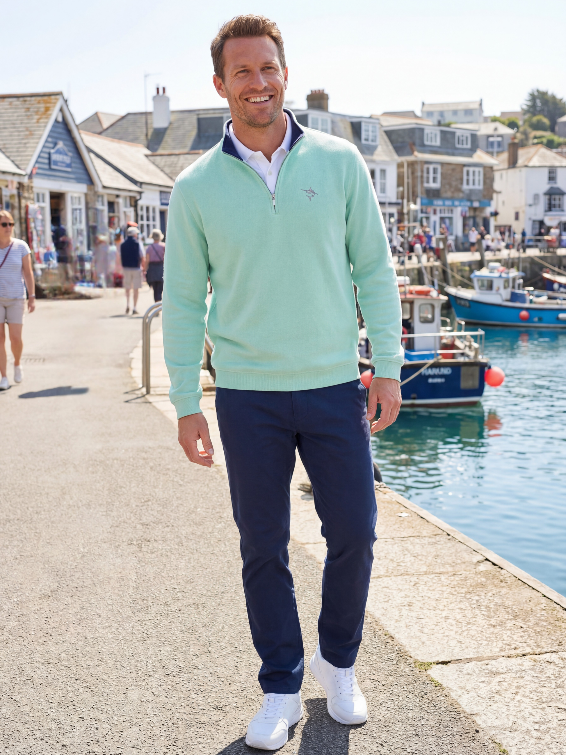 Turnberry Quarter Zip Smooth Knit by White Water Life mint green knit top on Tampa Home & Garden Store