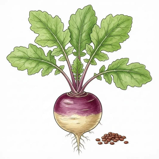 Turnip seeds Purple Top White Globe heirloom bulk seeds from 99Heirlooms.com on Tampa Home & Garden Store