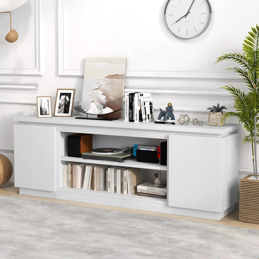 TV Cabinet by DirectDeals, white finish, 3 adjustable shelves, anti-tip hardware on Tampa Home & Garden Store