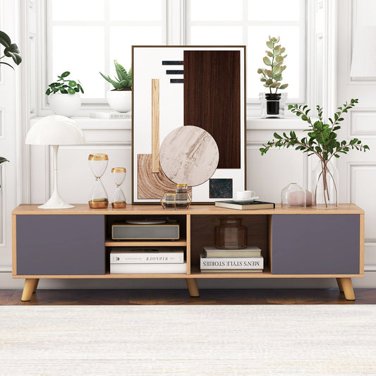 TV Stand Cabinet for TVs up to 65 Inch with Open Shelf for Living Room - Tampa Home & Garden Store