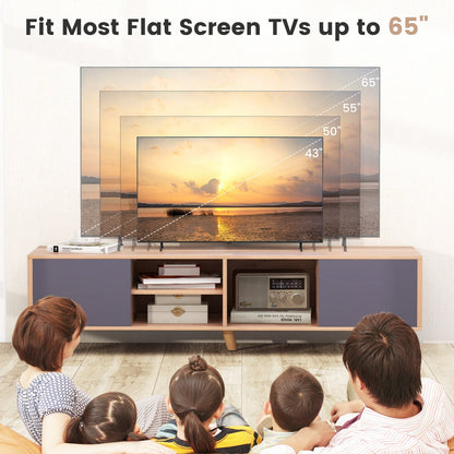 Mueble de TV con estante abierto para televisores de hasta 65 pulgadas para sala de estar