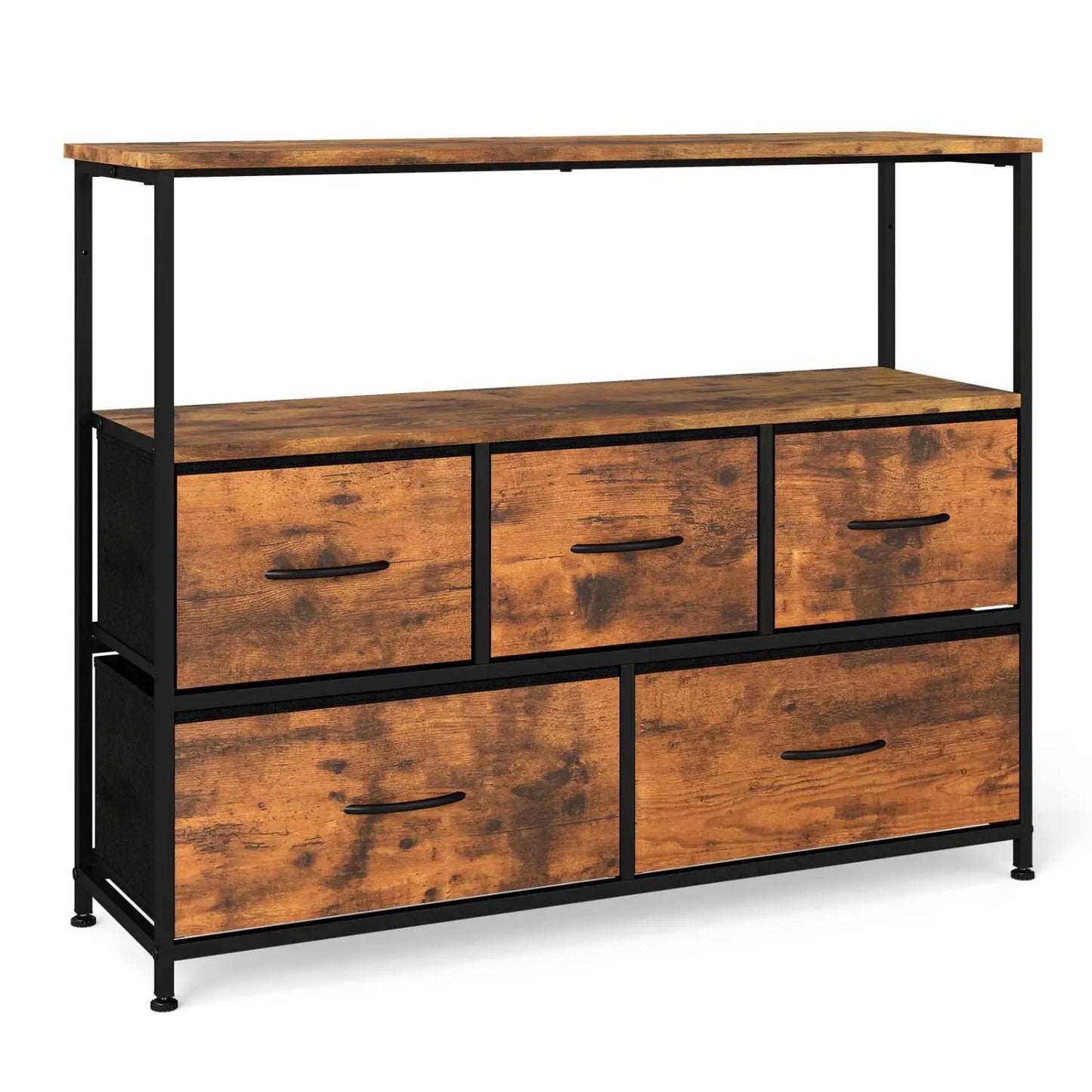 TV Stand Dresser with 5 Drawers for 45 Inch TV