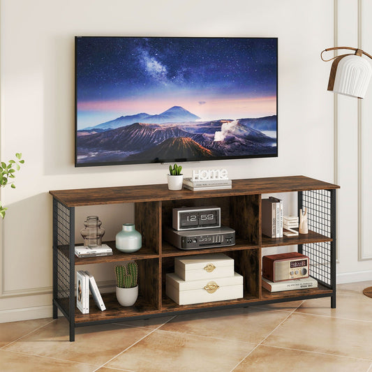 TV Stand for 65 Inch TVs-Rustic Brown and Black - Tampa Home & Garden Store