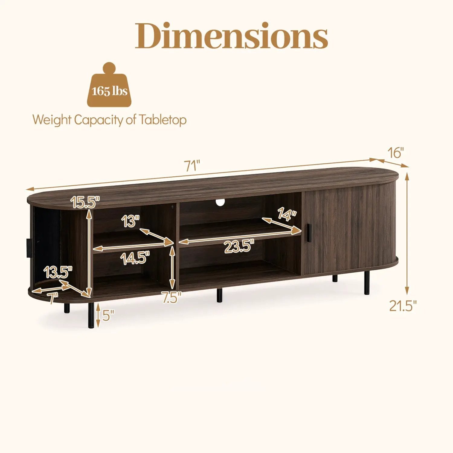 TV stand for 80-inch TVs, DirectDeals mid-century modern entertainment center with fluted doors on Tampa Home & Garden Store